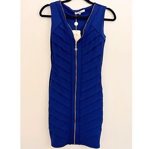 Royal Cobalt Blue Zip Up Dress